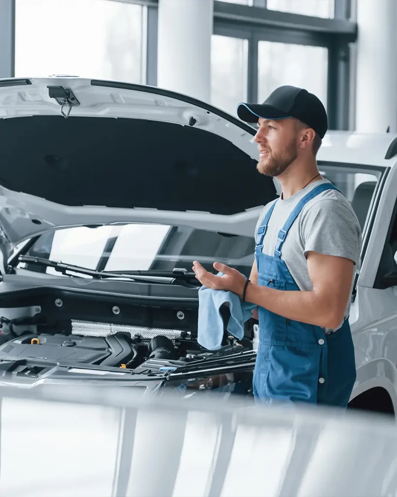 Automechanik v servise po kompletnej diagnostike vozidla